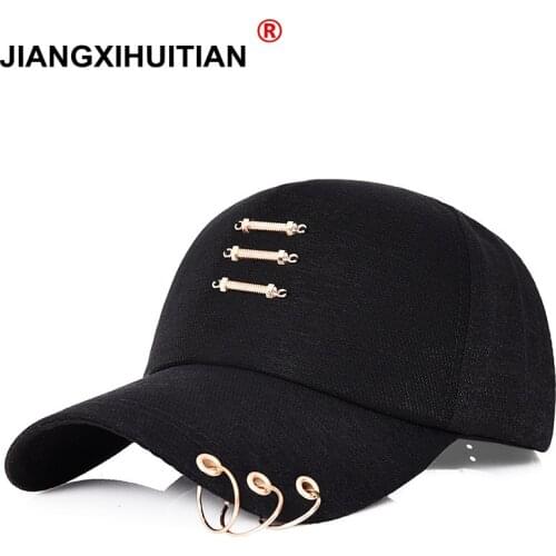 New Iron Ring Cap Women Baseball Cap With Rings Gold Color Snapback Hip Hop Hats For Women Men Dad Hat Kpop Dropshipping Gorras