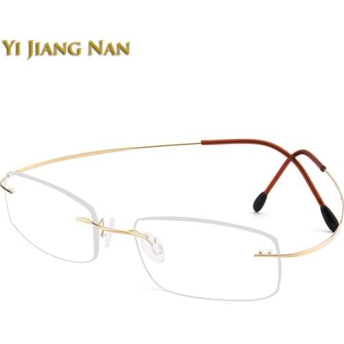 Prescription Glasses Women Men Rimless Titanium Light Eyewear Super Quality Frameless Spectacles Frame Light Eyeglass