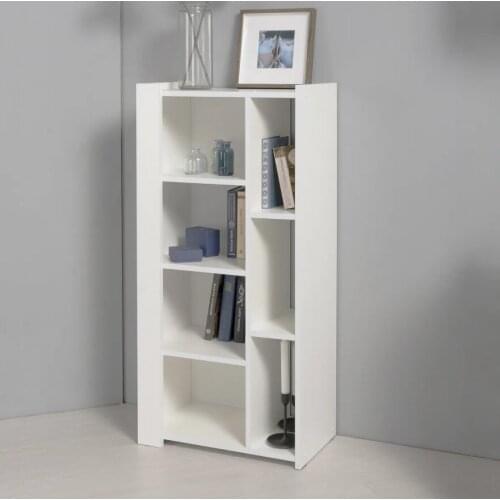 Openining Wooden Shelves 7 Cube Balcony Racks Home Shelving White for Living Room 52.3х31.7х109.4 cm Modern Minimalist Style