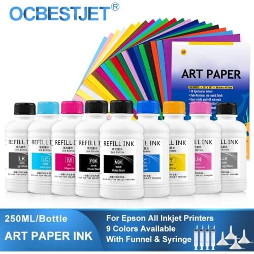 250ML/Bottle Art Paper Ink Art Pigment Ink For Epson T50 T60 P50 R200 R230 R260 R280 L1300 1390 1400 1410 1430 1500W T1100 T1110