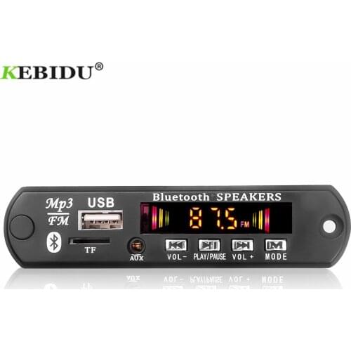 MP3 Decoding Board 12V Bluetooth5.0 Module Microphone Handsfree Wireless Car USB MP3 Player TF Card Slot / USB / FM 6W Amplifi