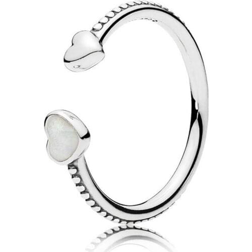 Authentic 925 Sterling Silver Hearts of Love Fashion Ring For Pandora Women Bead Charm Gift DIY Jewelry