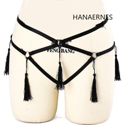 Harness Woman Tassel GothBelt Waist Body Sexy Underwear Thigh Garter Belt Stockings Black Lace Belts Fetish Erotics Bdsm Panties