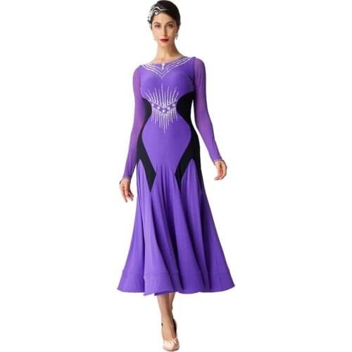 M-19294 Festival Women Long Ballroom Dancing Practice Dress Waltz Standard Ballroom Dance Competition Dresses For Sale