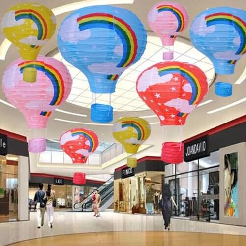 1pc 10inch''25cm/16inch"40cm Rainbow Hot Air Balloon Paper Lantern decora Kids Birthday Party Wedding Decoration party supplies