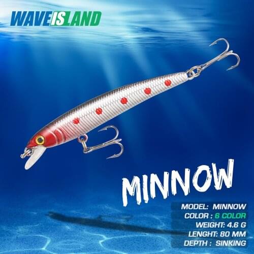 Fishing Lure Minnow Pencil Sinking Hard Bait Weights 4.6g 8cm Luminous Full Water Isca Artificial Baits Pesca Pike Fish Tackle