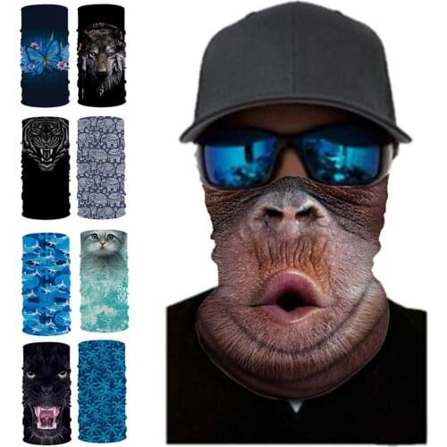 HOT SALES！！！New Arrival Unisex Monkey Tiger Digital Print Anti UV Neck Gaiter Bandana Scarf Wholesale Dropshipping
