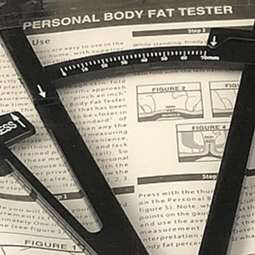 Body Fat Caliper Mass Measuring Body Skinfold Measurement Health Care Tools Tape Tester Fitness Weight Loss Square Black