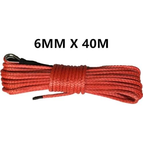 6mm x 40m synthetic winch lines uhmwpe cable plasma rope with sheath car accessories Free Shipping