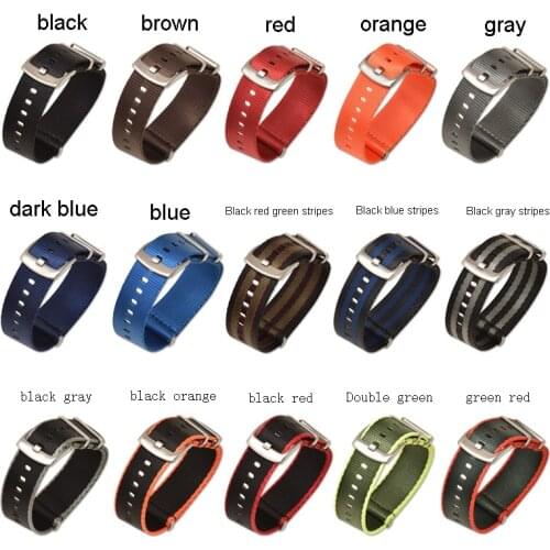 Heavy Duty Nylon Watchband NATO ZULU Strap 20mm 22mm Striped Rainbow Canvas Replacement Watch Band