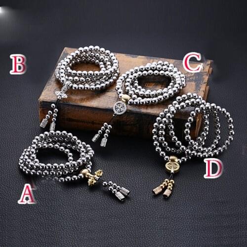 Outdoor Tools Tactical Buddha Beads Bracelet EDC Self-Defense Survival Protection Necklace Chain Camping Gear Titanium Steel