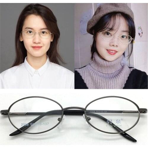 Vazrobe oval reading glasses women male narrow nerd eyeglasses frames with optical lens anti reflection female +125 175 225 300