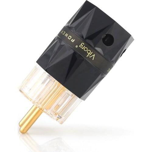 Viborg VE503G Top Clear Pure Copper Gold Plated EU Plug Type Schuko Power Plug Hifi