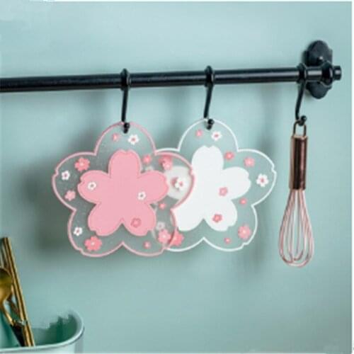 1pc Table MatsJapan Style Cherry Blossom Heat Insulation Table Mat Family Office Anti-skid Tea Cup Milk Mug Coffee Cup Coaster