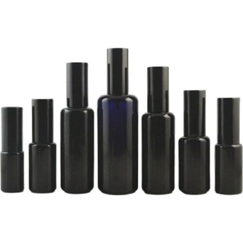 10 15 20 30 50 60 100ml Black Spray Travel Bottle Empty High Grade Fashion Lotion Emulsion Pump Glass Bottle Portable 10pcs/lot