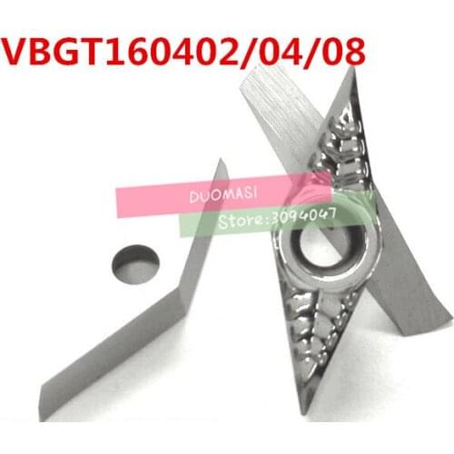 10PCS VBGT160402/ VBGT160404/ VBGT160408 Aluminum carbide insert CNC lathe tool,suit for aluminum processing,insert SVJBR/SVVBR