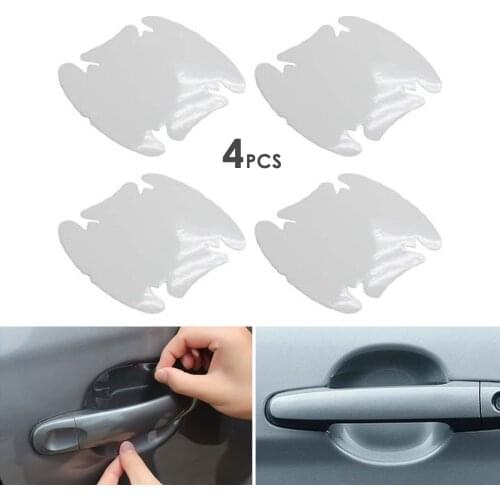 4pcs Universal Invisible Car Door Handle Protective Film Scratches Protective Cover Sticker Car Exterior Transparent Sticker