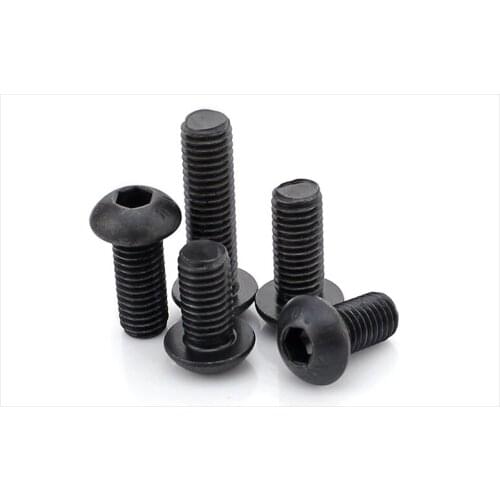 10.9 High-strength Round Head Hexagon Socket Long Screw Mushroom Head Hexagon Socket Screw ISO7380M2M3M4 5PCS