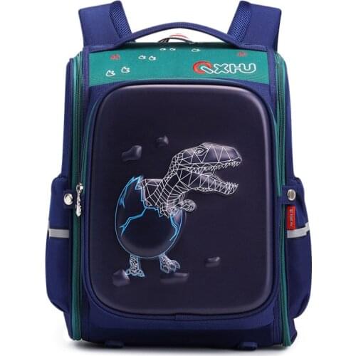 2021 New Childrens Orthopedic School Bag Grades 1-3-6 Collapsible 3D Dinosaur Backpacks Kids Lightweight Cute Cartoons Book Bag
