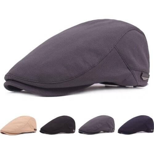 Cotton and linen cap mens beret season hat literary youth forward hat womens simple hat