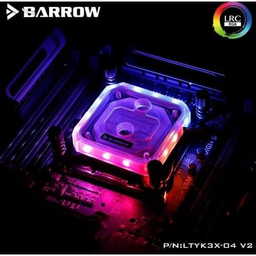 Barrow LTYK3X-04 V2 CPU Water Block for X99/X299 Platform,Digital display controller,Jetting type micro waterway,water cooler