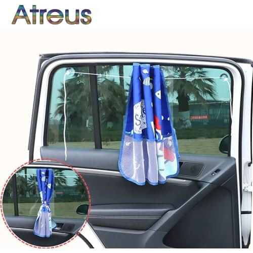 Cartoon Car Sunshade Curtain Tensile Cover For Subaru Impreza XV Hyundai Solaris tucson I30 IX25 creta Kia Ceed Sportage 2017