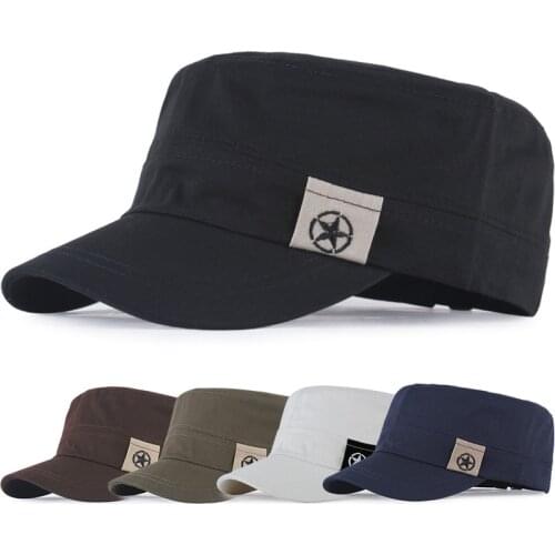 2019 Summer Hat Men Truck Flat Top Hat Men Outdoor Casual Sun Hat Men Hiking Travel fishing Military Cap gorras