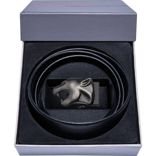 Barry.Wang 1+1 Luxury Brand Gift Box Set Belts for Men Automatic Buckle Genuine Leather Belt Male Weddding Birthday Business