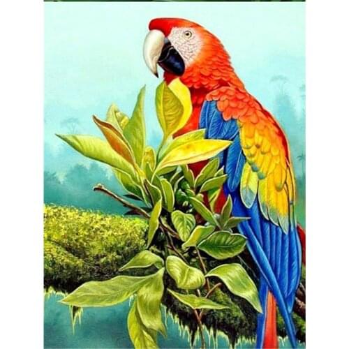 Animal Bird Parrot DIY 11CT Embroidery Cross Stitch Kits Needlework Craft Set Cotton Thread Printed Canvas Home Dropshipping