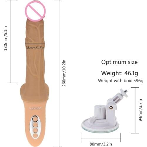 Heating Realistic Dildo Vibrator for Woman Telescopic 10 Speeds Soft Huge Penis G Spot Vagina Anus Masturbator with Suction Cup