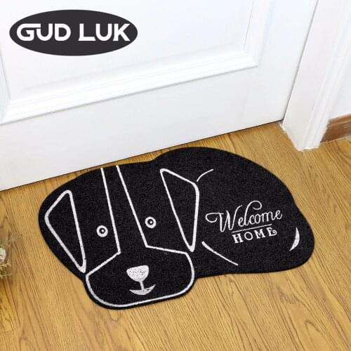 38*58cm Head Right Cat Shape Floor Mat dog Anti-slip Floor Kitchen Carpet Rugs Tatami Toilet Tapete Rug Porch Doormat CC-002
