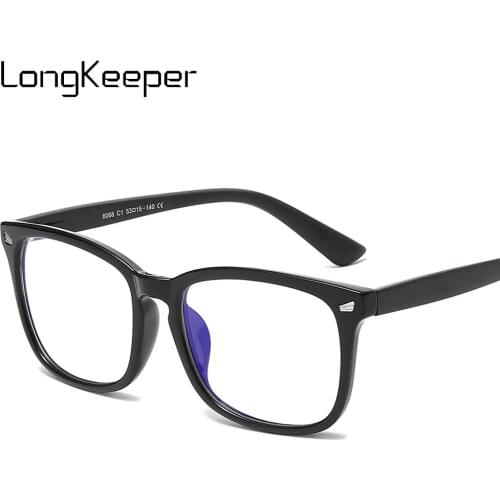 2021 Fashion Anti Blue Light Glasses Women Men Vintage Square Computer Gaming Eyeglasses Black Transparent Spectacles Frame