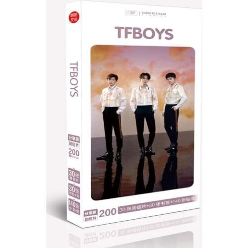 Chinese Singer Actor TFBOYS Yi Yang Qianxi Wang Junkai Wang Yuan Postcard Present Sticker Mini Card Fans Collection Gift