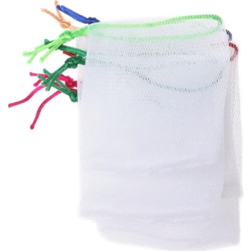10Pcs Soap Foaming Dual-Layer Mesh Drawstring Bag Bubble Foam Net Body Cleaning