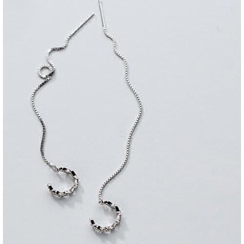 Trendy Jewelry Metal Ear Clip Earring 1PC Simply Design Silvery Plating Chain Ear Clip Earrings For Girl Gifts