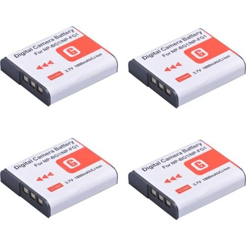 Tectra 4Pcs NP-BG1 NP-FG1 NP BG1 NP FG1 Camera Li-ion bateria for Sony Cyber-shot DSC-H3 DSC-H7 DSC-H9 DSC-H10 DSC-H20 DSC-H50