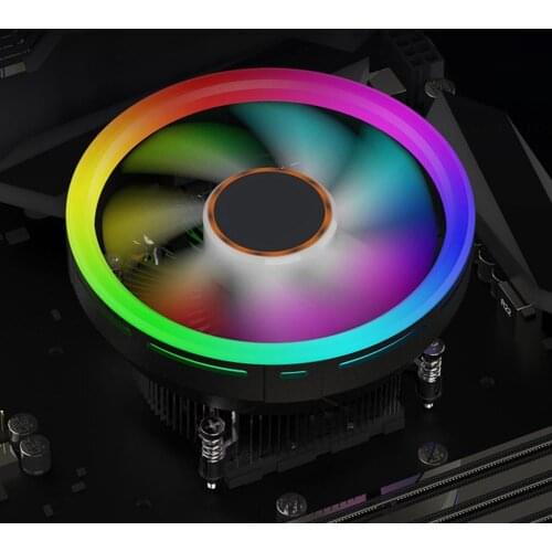 Heat-absorbing Mute Down-blowing CPU Radiator Cooling Fan with RGB Light for intel LGA1151/1150/1155/1156