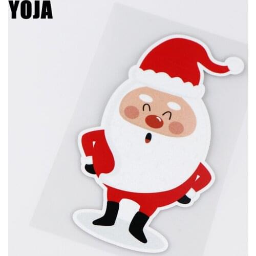 YOJA 8.9X15.7CM Christmas Santa Claus Smiling Face Stickers Vinyl Decals ZT1-0023