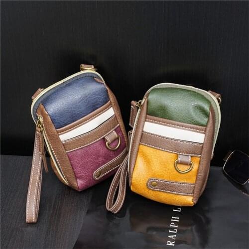 Vinatge Mini Mobile Phone Bag Crossbody Bag Men Shoulder Bags Japan Style Patchwork Mens Messenger Bag Outdoor Sports Flap Bags