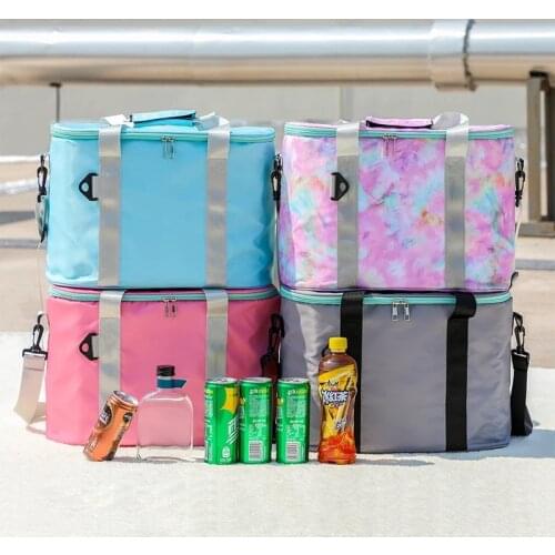 Large Capacity Insulated Cooler Portable Lunch Bag Picnic Food Storage Bags Shoulder Tote Travel Handbag