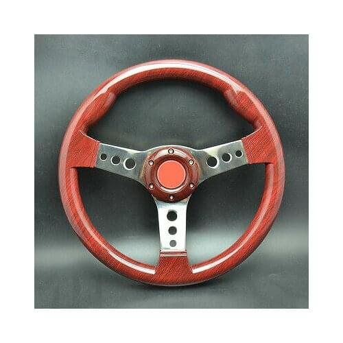Wotefusi 340mm Sport Racing Steering Wheel FlABS Alloy Horn Button Universal Red