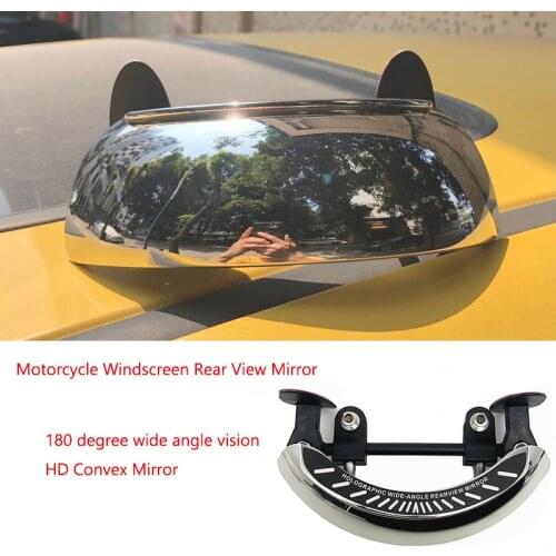 Motorcycle Windscreen 180+ Degree Blind Spot Mirror Wide Angle Rearview Mirrors Safety Auxiliary Rear View Mirror for BMW HONDA