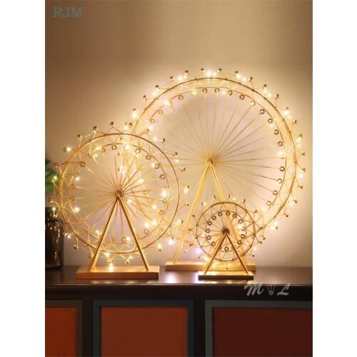 Iron Ferris Wheel Night Light Modern Handicrafts Kids Night Lights for Christmas Gifts Living Room Bedroom Home Decor Luminaries