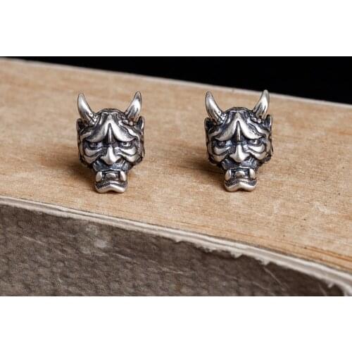 925 Sterling Silver Skeleton Stud Earrings Women Men Earrings Vintage Party Wedding Jewelry for Girls Women Jewelry Gothic Style