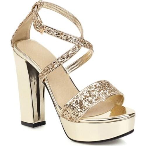 Aimaylen 2020 New Thick Heel Sandals Womens One Word Buckle Waterproof Platform Open Toe High Heels Womens Shoes