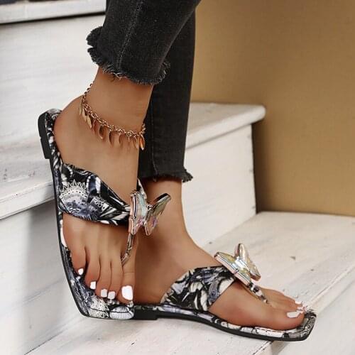 New Casual Shoes Women Sandals Style Bowknot Fashion Flip Flops Quality Flats Solid Woman Print 2021 large size 43