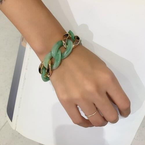 Pulseras Mujer 2021 Bracelet Bangles for Women Charm Bracelet Simple Vintage Temperament Resin Jewelry pulsera tobillo mujer