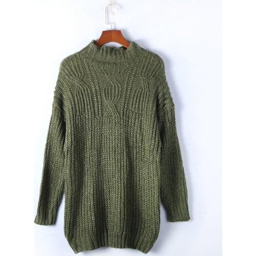 OMCHION Pull Femme 2020 Autumn Winter Twist Women Sweaters And Pullovers Casual Loose Long Sleeve Half Turtleneck Sweater LSM20