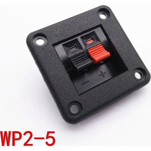 2pcs WP 2 Pin Speaker Amplifier Wire Clip Audio jack Socket WP2-5 2Port terminal box stage terminal clamp speaker square Power