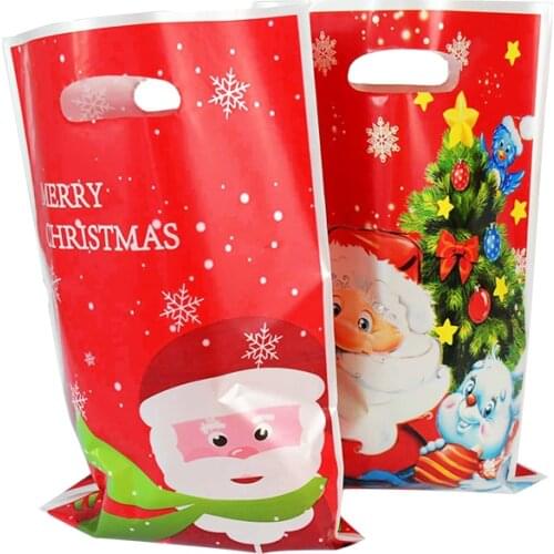 20pcs Christmas Gift Bags Santa Claus Elk Xmas Tree Candy Bags Christmas Decorations for Home Navidad 2021 New Year Party Bags